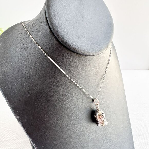 Sterling Silver Daughter-In-Law Bell Pendant Necklace with Floral Detailing, Tho - Picture 2 of 8